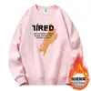 Suéter de algodón para hombre Otoño e Invierno suelto con forro polar engrosado pullover Joven Estudiante cuello redondo todo partido camisa básica moda