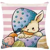 Venta Caliente de Pascua Funda de Almohada de Conejo Nórdico Oficina Sofá Funda de Cojín de Lino Transfronterizo Decoración del Hogar Modelo Nuevo