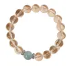 Pulsera Moderna de Cristal Blanco Natural y Aguamarina, Pulsera de Cristal Popular Nueva de Moda Estilo Rosa Joyería para Mujeres