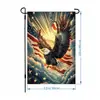 Bandera Decorativa Transfronteriza del 4 de Julio Día de la Independencia Americana Bandera de Jardín Águila Calva Bandera con Elementos de EE.UU. Personalización