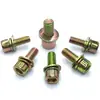 Tornillos de tres piezas con cabeza hexagonal/cabeza cilíndrica galvanizada con arandela elástica plana tornillo de cabeza hexagonal M4M5M6M8