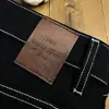 Jeans Preto de Alta Qualidade para Homens, Nova Coleção Primavera/Verão, Marca da Moda, Cintura Média, Elástico, Skinny Ajustado, Calça Longa Versátil