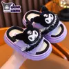 Chinelos de Linho Sanrio Primavera e Outono para Crianças Meninos e Meninas Kuromi Família Algodão e Linho Respirável Mop de Chão para Crianças Indoor