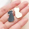 Impressão de Gota de Óleo Gato Fofo Pingente de Liga Charme de Gato Pulseira Brincos Colar Chave Acessórios DIY
