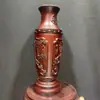 Adornos de Jarrón Tallado de Ébano para Arreglos Florales de Sala de Estar, Ciruelo, Orquídea, Bambú y Crisantemo, Artesanía de Decoración para el Hogar de Madera, Regalos para Inauguración de Casa