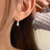 Elegante Collar y Pendientes de Zirconia con Forma de Gota de Agua y Cinco Flores, Famosos por su Lujo Ligero, Alta Gama, Nicho, Simples, Accesorios Versátiles, Cadena para Suéter