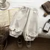 Pantalones de Invierno para Bebé Estilo Coreano Forrados de Polar Pantalones Gruesos para Bebé con Encaje en el Tobillo Pantalones Casuales Elegantes para Niña Pequeña Combinan con Todo