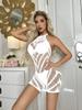 Suministro de comercio exterior transfronterizo, lencería sexy europea y americana, sin espalda, de malla, perspectiva sexy, falda corta, falda a la cadera w672