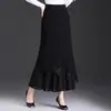 Falda para Mujer con Adorno de Encaje 2026 Otoño Nueva de Cintura Alta Adelgazante de Longitud Media Irregular Falda Larga Elegante
