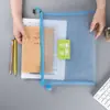 Bolsa para bolígrafos de estudiante de malla de nailon transparente, bolsa para asignaturas con cremallera, bolsa para información de exámenes, bolsa de almacenamiento, bolsa de oficina, bolsa para documentos
