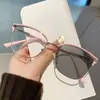 Gafas Planas Fotocromáticas Anti-Luz Azul Ojo de Gato para Mujer Adelgazantes Moda Transfronteriza Europea y Americana Tendencia Casual Gafas Anti-Luz Azul