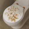 Adhesivos de Pared de Flores Doradas Transfronterizos Dormitorio Sala de Estar Baño Inodoro Pared Decoración del Hogar Pintura Calcomanías Autoadhesivas de PVC