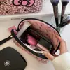 Bolsa de Maquillaje con Estampado de Leopardo para Mujer 2025 Nuevo Modelo Portátil de Gran Capacidad Bolsa de Almacenamiento de Maquillaje Bolso de Mano para Artículos de Tocador