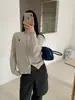 Nuevo Suéter Coreano de Otoño 2026 Color Sólido 100% Lana con Bordado de Caballo, Cuello Redondo, Manga Larga, Cárdigan de Punto Versátil para Mujer