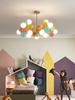 Lámpara de araña roja para habitación infantil, iluminación nórdica, lámpara creativa para dormitorio, lámparas modernas y sencillas para habitación de niños y niñas