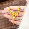 Nuevo Collar con Borla Flor de Tres Vidas Estilo Chino Retro Oro de Arena Vietnamita Suministro Clavícula Boda Phoenix Joyería Chapada en Cobre Dorado