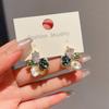Pendientes de diamantes con destellos de flores de Corea del Sur, elegantes y sencillos, combinables con todo, exquisitos y pequeños, de alta gama para mujer.