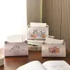 Caja de Pañuelos de Dibujos Animados de Gato y Oso Estilo Ins, Caja de Pañuelos de Cuero Femenina para Uso Doméstico, Caja de Almacenamiento para Escritorio de Sala de Estar Fábrica
