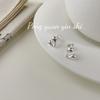 Suchuang S925 Sterling Silver Special-Shaped Love Ear Studs Feminino Estilo Frio Coreia do Sul High-end Sense Ins Estilo Pêssego Coração Brincos Brincos