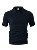 Ropa de hombre transfronteriza, estilo europeo y americano, verano, fina, transpirable, absorbe el sudor, holgada, casual, color liso, tejido jacquard, camisa polo de manga corta para hombre
