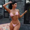 Venta Directa de Fábrica Traje de Baño Bikini para Mujeres, Estilo de Tres Puntos Triángulo Dividido de Cintura Baja, Popular para Vacaciones en Aguas Termales Bikini Sencillo