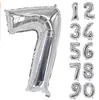 Versión Americana Transfronteriza 32 40 16 pulgadas Número Dorado Flotante Fina Lámina de Aluminio Globos Numéricos para Decoración de Fondo de Lugar