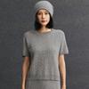 Cachorro para Mujer Otoño e Invierno Nuevo Estilo Perezoso Tejido de Punto Cuello Redondo Trenzado Holgado Versátil Casual Básico Ropa Interior de Punto de Cachemira