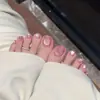 Verão Branco Toenail Patch Foot Nail Patch Foot Nail Patch Foot Wear Unha Mão Unha Nail Patch Produto Acabado