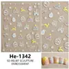 Redanco5D Embutido Popular Adesivos para Nail Art Floco de Neve de Natal Boneco de Neve Castelo Adesivos Estereoscópicos para Unhas He1342
