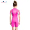 Traje de neopreno Dive&Sail de 2.5 mm para niños, grueso y cálido, traje de neopreno de una pieza para mujer, manga corta, para surf, natación, vela, snorkel