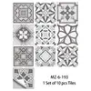 Adesivos de Azulejo com Padrão Geométrico Preto e Branco Estilo Europeu Luxo Leve Retrô para Cozinha e Sala de Estar Parede de Fundo Adesivos de Embelezamento Autoadesivos