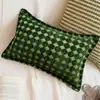 Funda de Cojín para Sofá de Sala de Estar Verde Retro Funda de Almohada Cubierta para Cojín de Tiro para Dormitorio Mesita de Noche Ventana Saliente Funda de Cojín Lumbar
