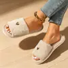 Pantuflas peludas para mujer, nuevas pantuflas de algodón para interior para el hogar de invierno 2026, pantuflas de algodón de una tira para mujer, cálidas y cómodas