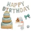 Set de Globos de Letras Feliz Cumpleaños Decoración de Escenario para Cumpleaños de Bebé de Un Año Pared de Fondo para Niños y Niñas