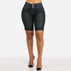 Moda de Verano Combinación Perfecta Diosa Pantalones Cortos con Dobladillo Estilo Europeo y Americano Ajustados con Bolsillo Jeans de Color Sólido Ajustados
