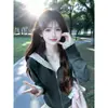 Cardigan suéter com capuz em design de blocos de cor com bolinhas estilo coreano para mulheres, nova jaqueta de tricô com zíper de caimento solto para outono e inverno