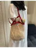Bolso de Mano Tejido de Algodón para Verano, Mismo Estilo Popular Transfronterizo, Diseño de Nicho para Mujer, Bolso de Malla, Bolso de Gran Capacidad para Mujer