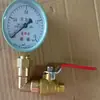 Dispositivo de prueba de extremo de tubería de agua de 4 puntos tipo split amarillo DN15 con válvula de bola, manómetro y roscas internas/externas