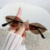 Óculos de sol estilo europeu e americano com armações de metal da moda, óculos de sol de armação pequena de alta qualidade, únicos e estilosos, proteção UV, adequados para rostos pequenos