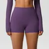 Shorts de Yoga de Cor Sólida Cruzados, Dupla Face Escovados, Cintura Alta, Justos, Levanta Bumbum, para Corrida, Fitness, Esportes, Calças de Três Quartos Femininas