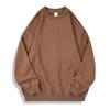 350g Felpa de Algodón Color Sólido Cuello Redondo Suéter de Algodón Puro Corte Holgado Unisex Chaqueta de Manga Larga para Pareja Moderna Cómoda Otoño