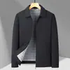 Chaqueta corta business casual con solapa para otoño 2026 para hombres de mediana edad y mayores, chaqueta ejecutiva para hombres