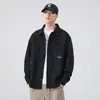 Jaqueta Camisa Masculina 2026 Nova Outono/Inverno 100% Algodão Top para Meninos Retrô Americano Casual Gola Lapela Jaqueta de Trabalho