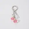 Lindas Zapatillas Mini de Chica Dulce Corazón Cristal Uva Melocotón Fruta Cadena Colgante para Bolso Llavero Accesorios