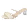 2022 nuevas sandalias transparentes de verano para mujer tacón alto tacón grueso tacones altos de cristal estilo hada sandalias de tiras