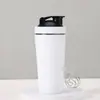 Taza Batidora de Acero Inoxidable de una Sola Capa 304 Botella de Agua para Deportes al Aire Libre Taza de Agua para Fitness Taza Batidora Portátil para Mezclar Proteína en Polvo