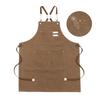 Delantal de Lona de Algodón Puro Engrosado Impermeable Aceite Hogar Cafetería Cocina Restaurante Jardinería Color Liso Delantal de Trabajo Venta al por Mayor