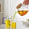 Taza de Vidrio de una Sola Capa con Mango de Color Cuadrado para el Hogar, Alta Apariencia, Vidrio Transparente, Taza para Beber Jugo de Frutas, Té de Leche, Hogar