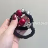 Diadema de Pelo Pequeña con Strass de Bola Roja Ancora Cuerda para el Cabello de Mujer Adorno para la Cabeza Banda de Goma Elástica Alta Duradera