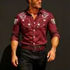 Nueva camisa de manga larga para hombre con estampado 3D de plumas en mezclilla estilo Western, top estampado de alta calidad
